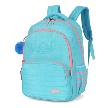 Mochila-Turquesa-Kids-Chaveiro-Pompom-Stitch-|-Luxcel-Tamanho--UN---Cor--TURQUESA-0